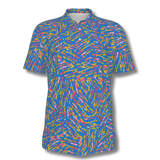 Men's Abstract Colorful UV Protection Polo Shirt