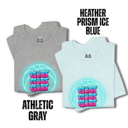 Adult Basketball T-Shirt, Neon Graffiti Goat Design