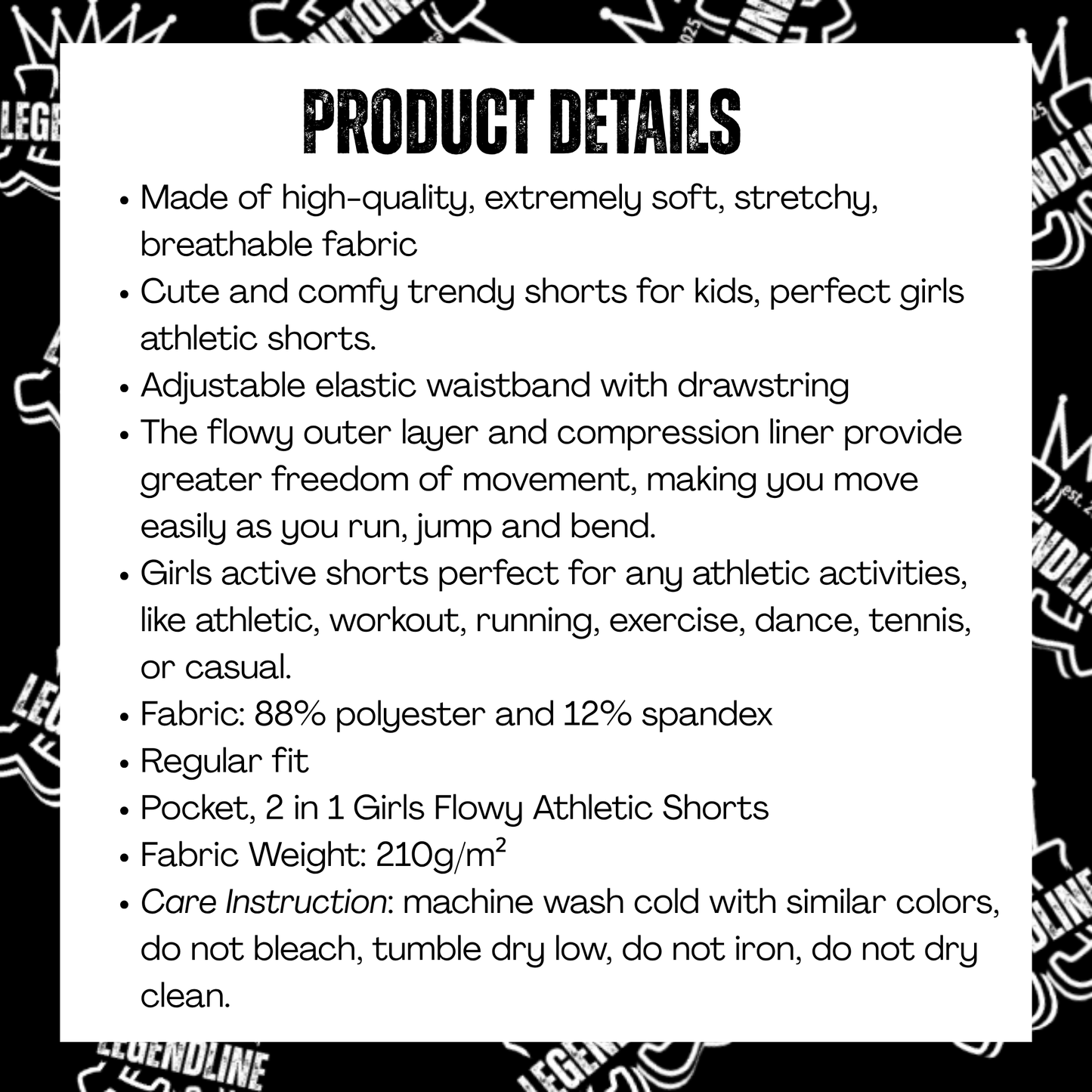 Girls TRYLax Butterfly Shorts - Black