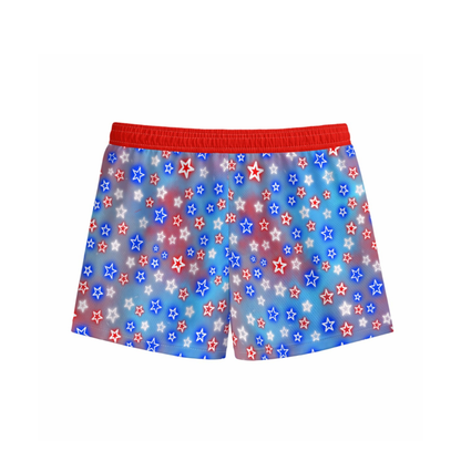 Kids Patriotic American Stars Mesh Shorts