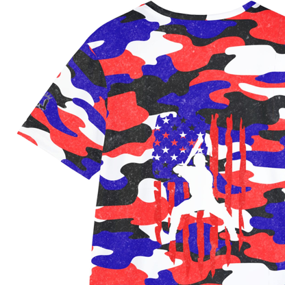 Adult American Flag Camo Patriotic Baseball Sports Jersey