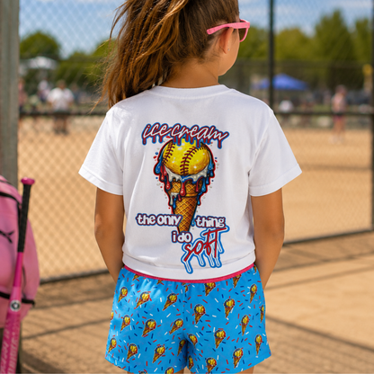 Youth Softball Ice Cream Drip Mesh Shorts