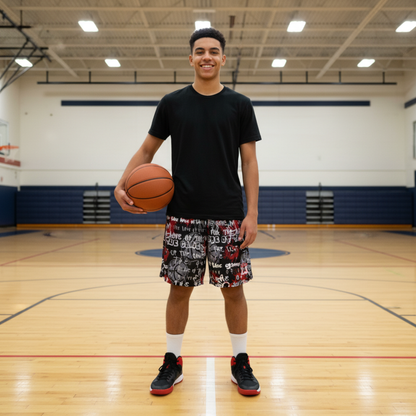 Valentine's "For the Love of the Game" Adult Unisex Mesh Basketball Shorts