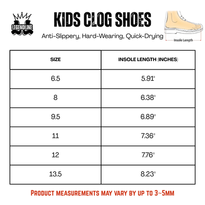 Kids Patriotic Clog Hole Shoes, Youth Sandals, American Star Design