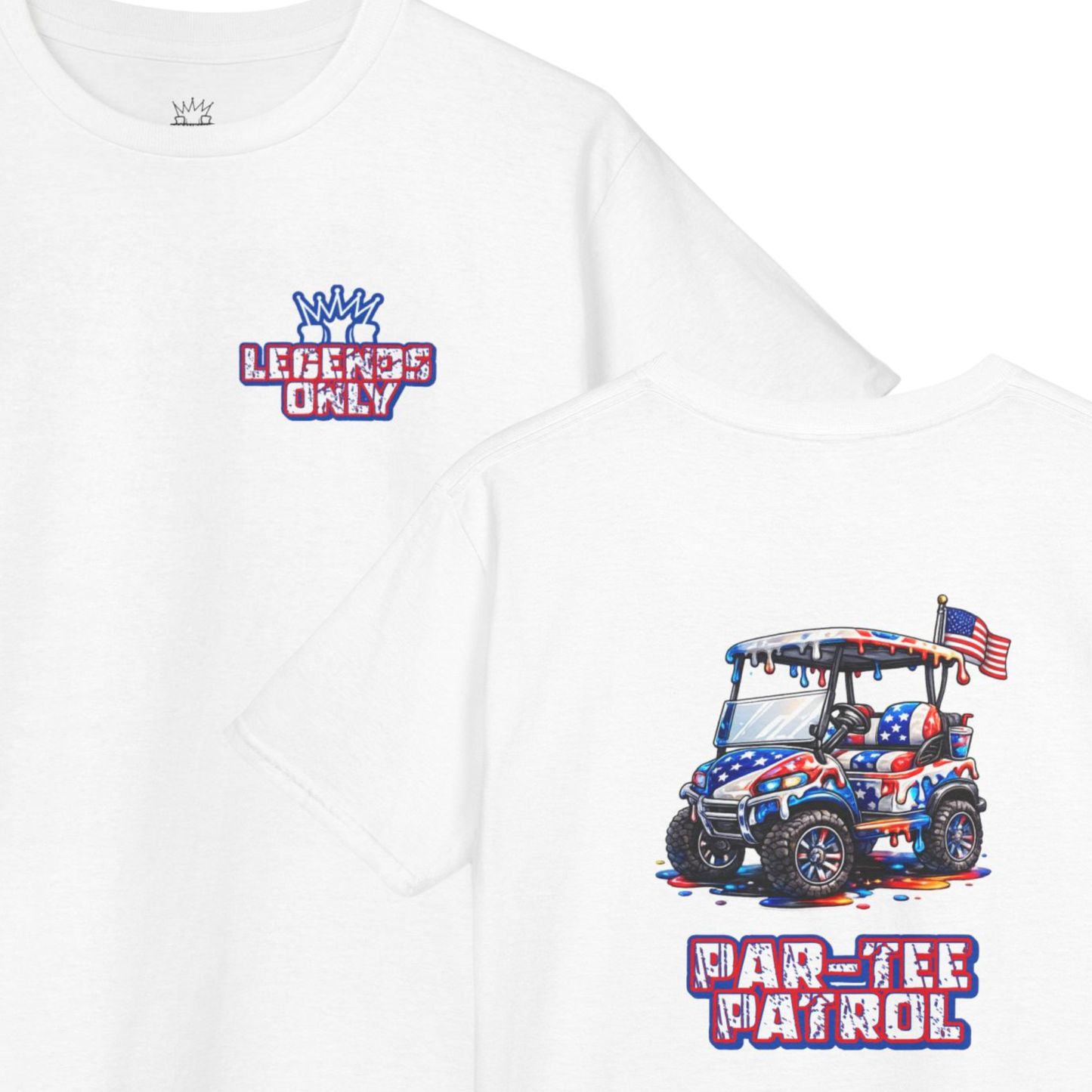 Kids Tee — "Par-Tee Patrol" Patriotic Golf Cart Graphic