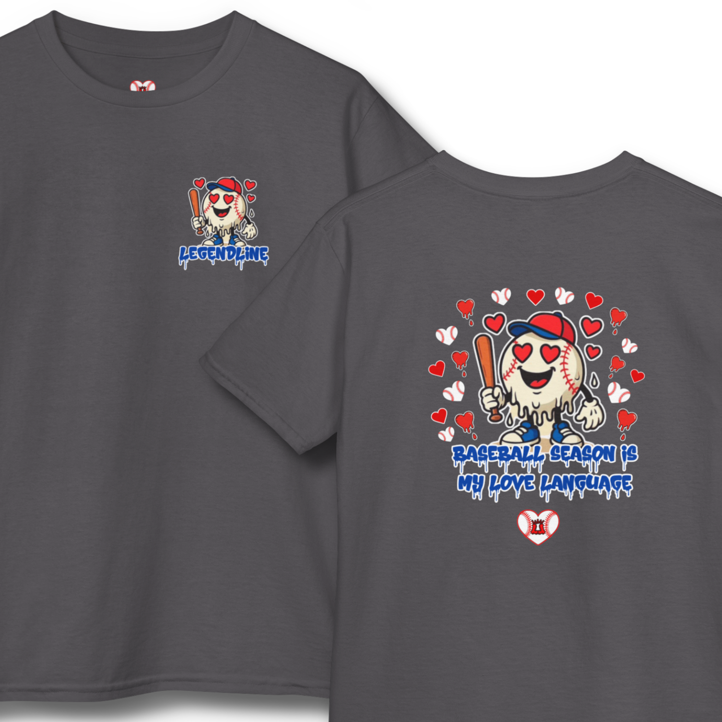 Youth Unisex Baseball Valentine's Sports T-Shirt, Baseball Season is My Love Language