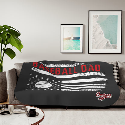 Quaboag Baseball Dad Flag Sherpa Blanket