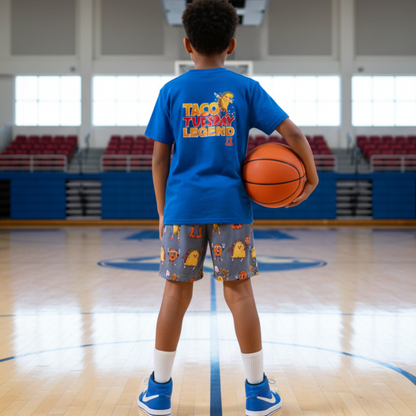 Youth Taco Tuesday Basketball Mesh Shorts (Gray)