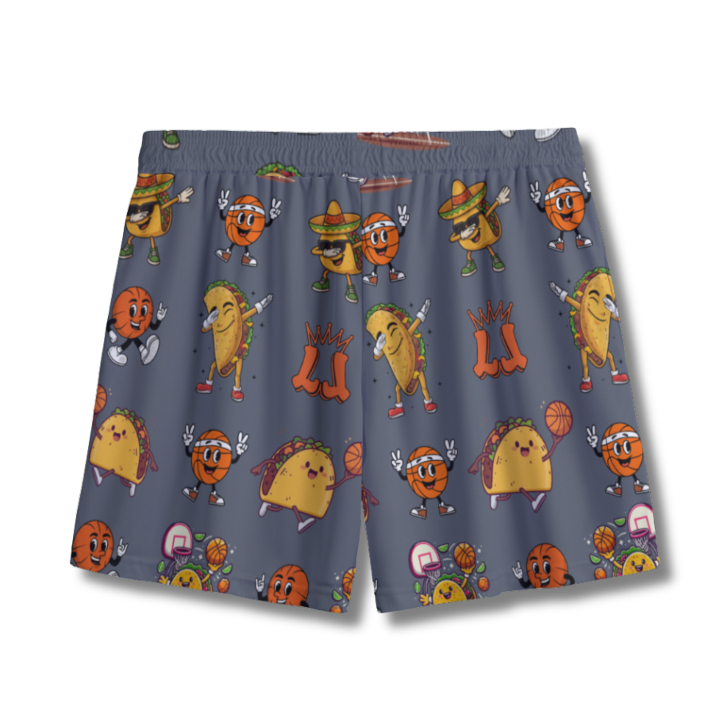 Youth Taco Tuesday Basketball Mesh Shorts (Gray)