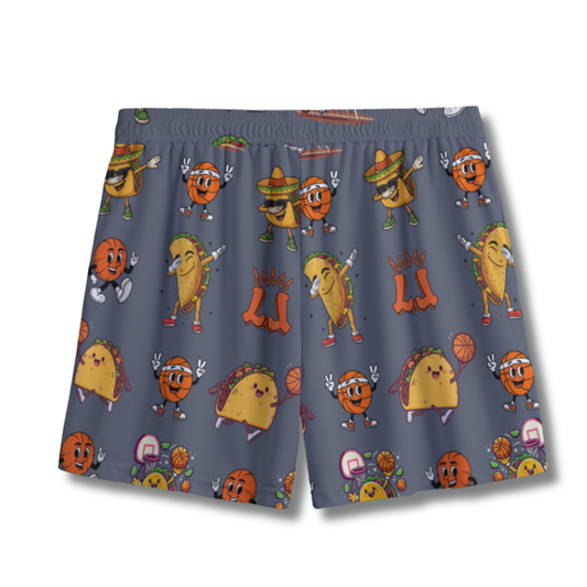 Youth Taco Tuesday Basketball Mesh Shorts (Gray)