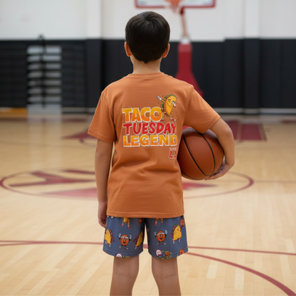 Youth Taco Tuesday Basketball Mesh Shorts (Gray)