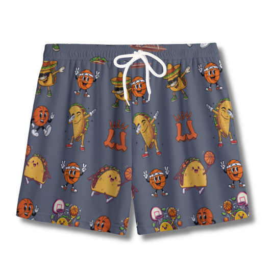 Youth Taco Tuesday Basketball Mesh Shorts (Gray)