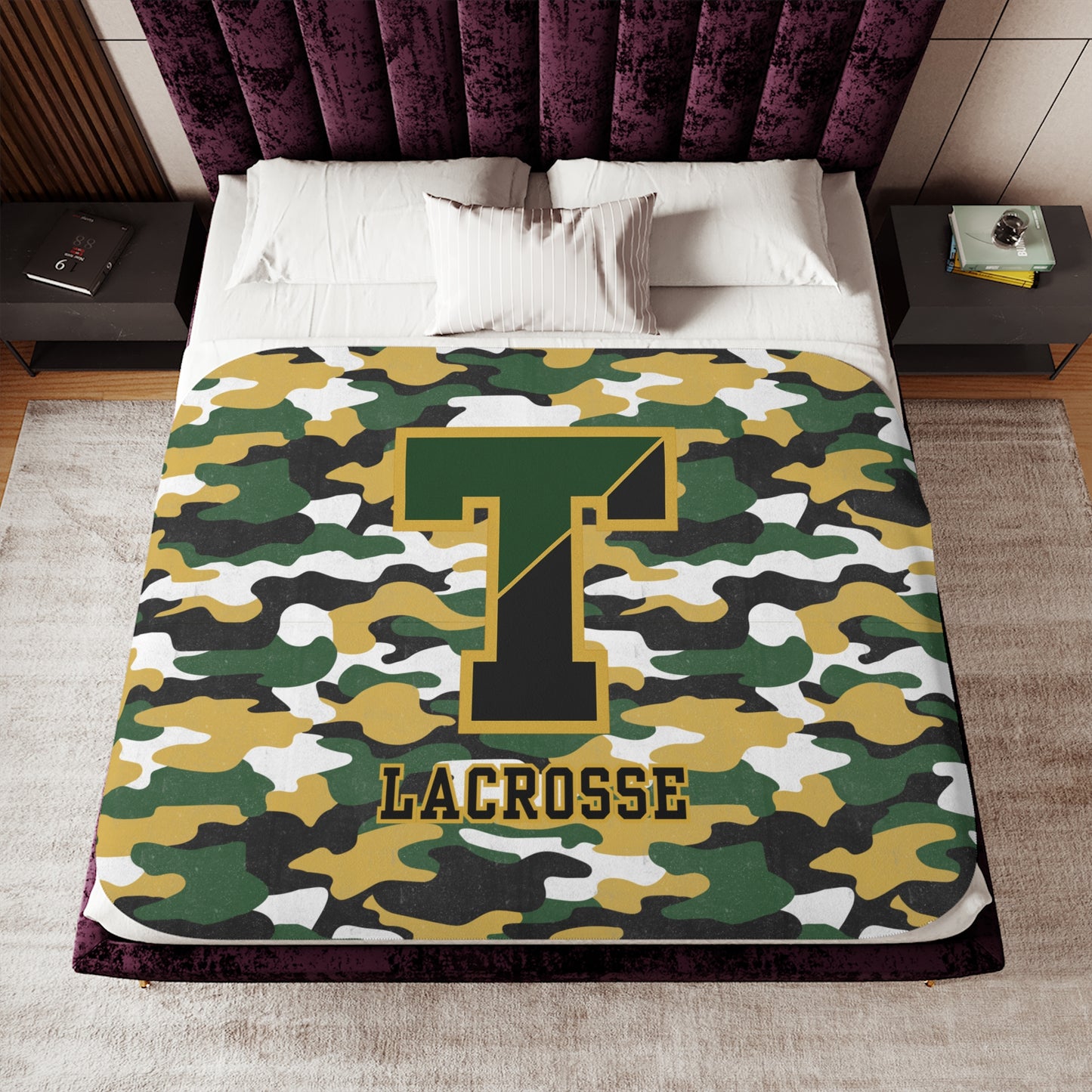 TRYLAX Sherpa Blanket - Faded Camo Design