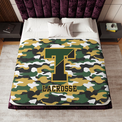 TRYLAX Sherpa Blanket - Faded Camo Design