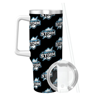 Storm Travel Coffee Mug with Handle and Straw (Black, 40oz)