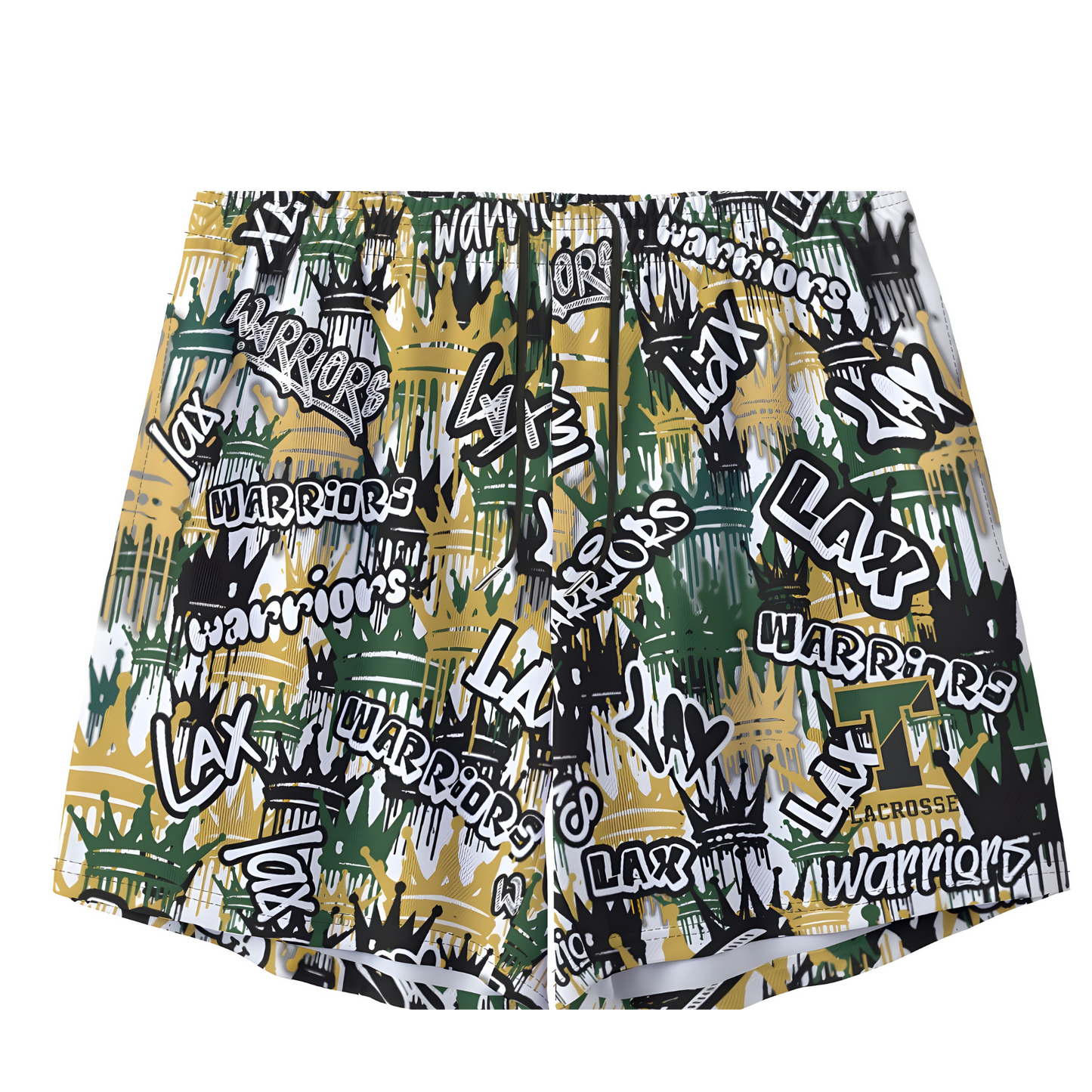 Adult TRYLAX Dripping Crowns Graffiti Mesh Shorts (no inner liner)