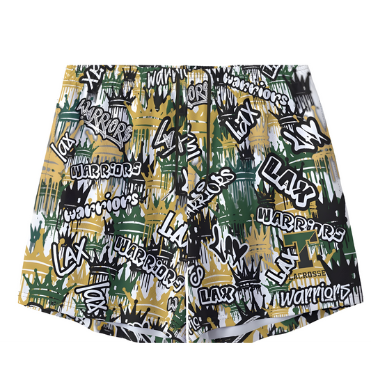 Adult TRYLAX Dripping Crowns Graffiti Mesh Shorts (no inner liner)