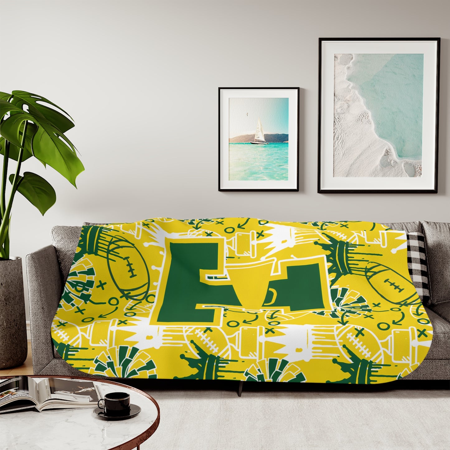 Warriors Cheer Sherpa Blanket - Dripping Crowns Edition