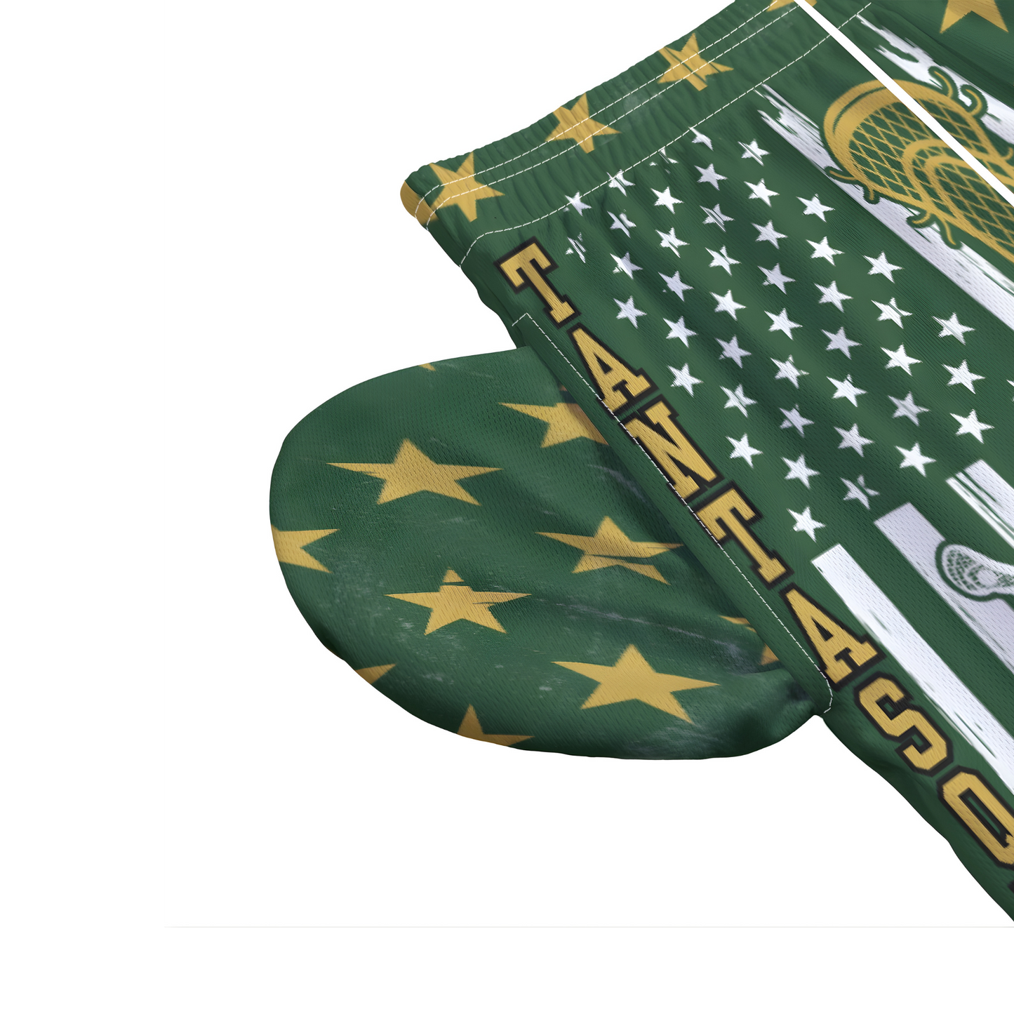 Adult TRYLAX American Flag Mesh Shorts - Green Edition (no inner liner)