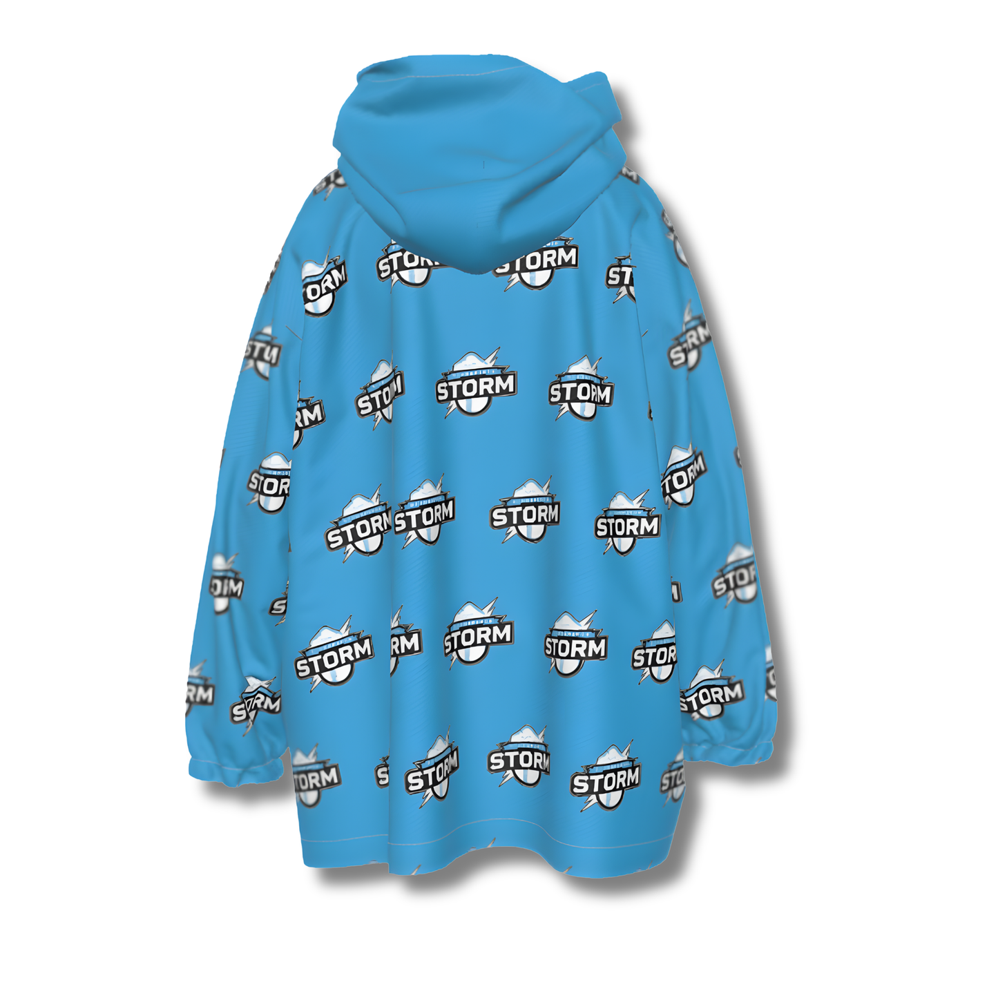 Adult Storm Sherpa Heavy Fleece Hoodie Blanket - Blue Edition