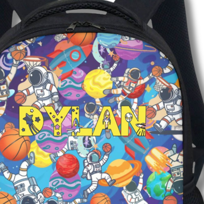 Personalized Astronaut Outer Space Backpack, Custom Basketball Gift