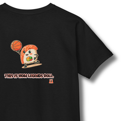 Youth Basketball Graphic T-Shirt, Sushi and Sports Lovers Gift
