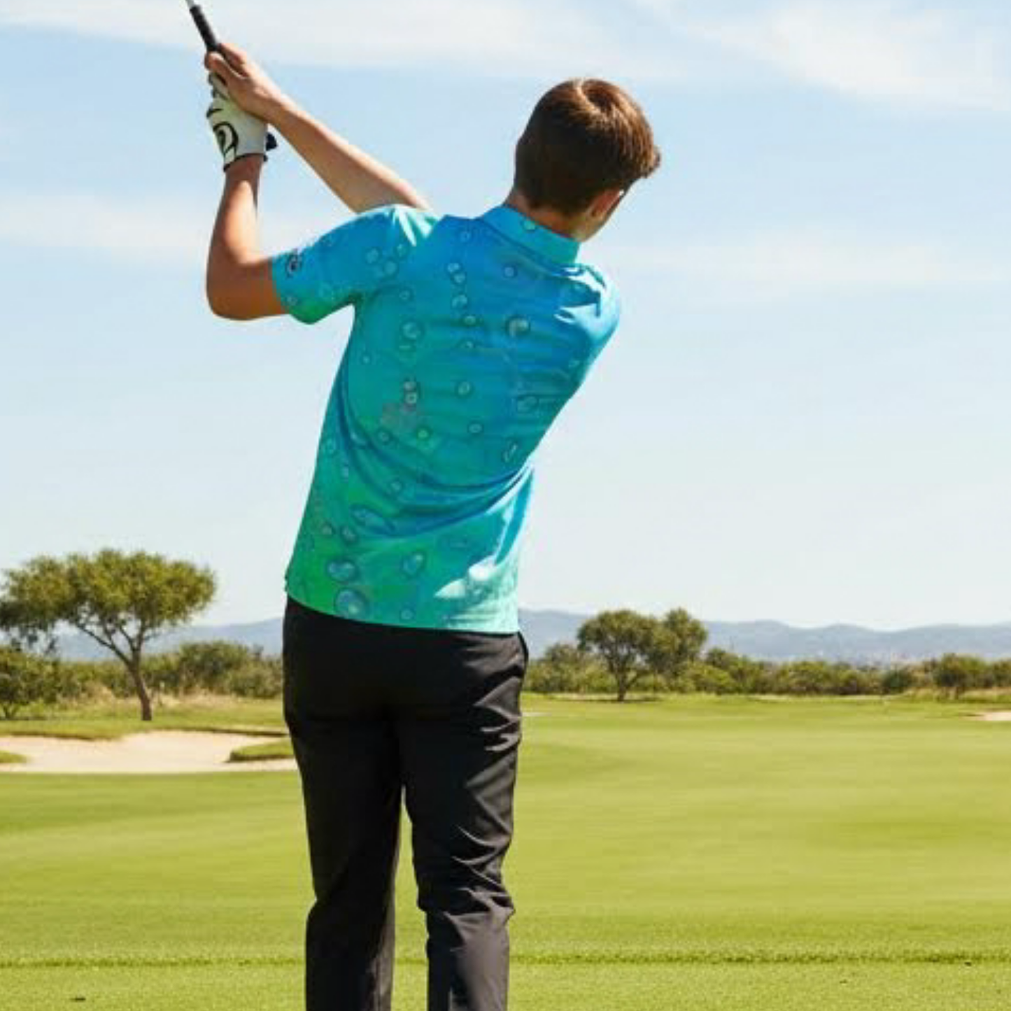 Men's UV Protection Polo Shirt, Gradient Raindrop Design