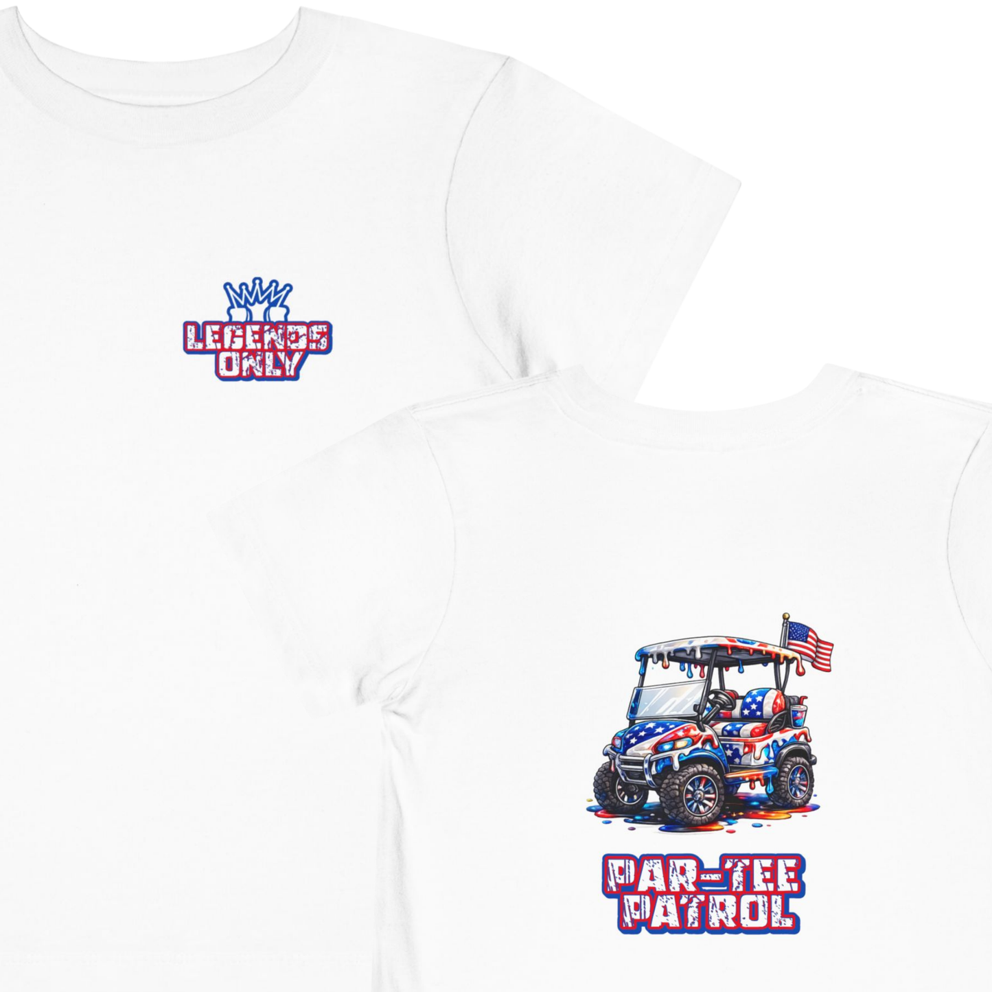 Kids Tee — "Par-Tee Patrol" Patriotic Golf Cart