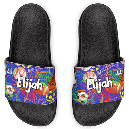 Personalized Youth Sports Sandals, Removable Strap All Sports Kids Slides
