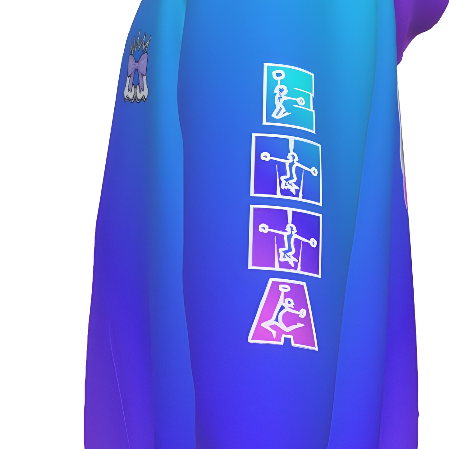 Girl's Cheer Hoodie, Gradient Blue Cheerleader Sweatshirt