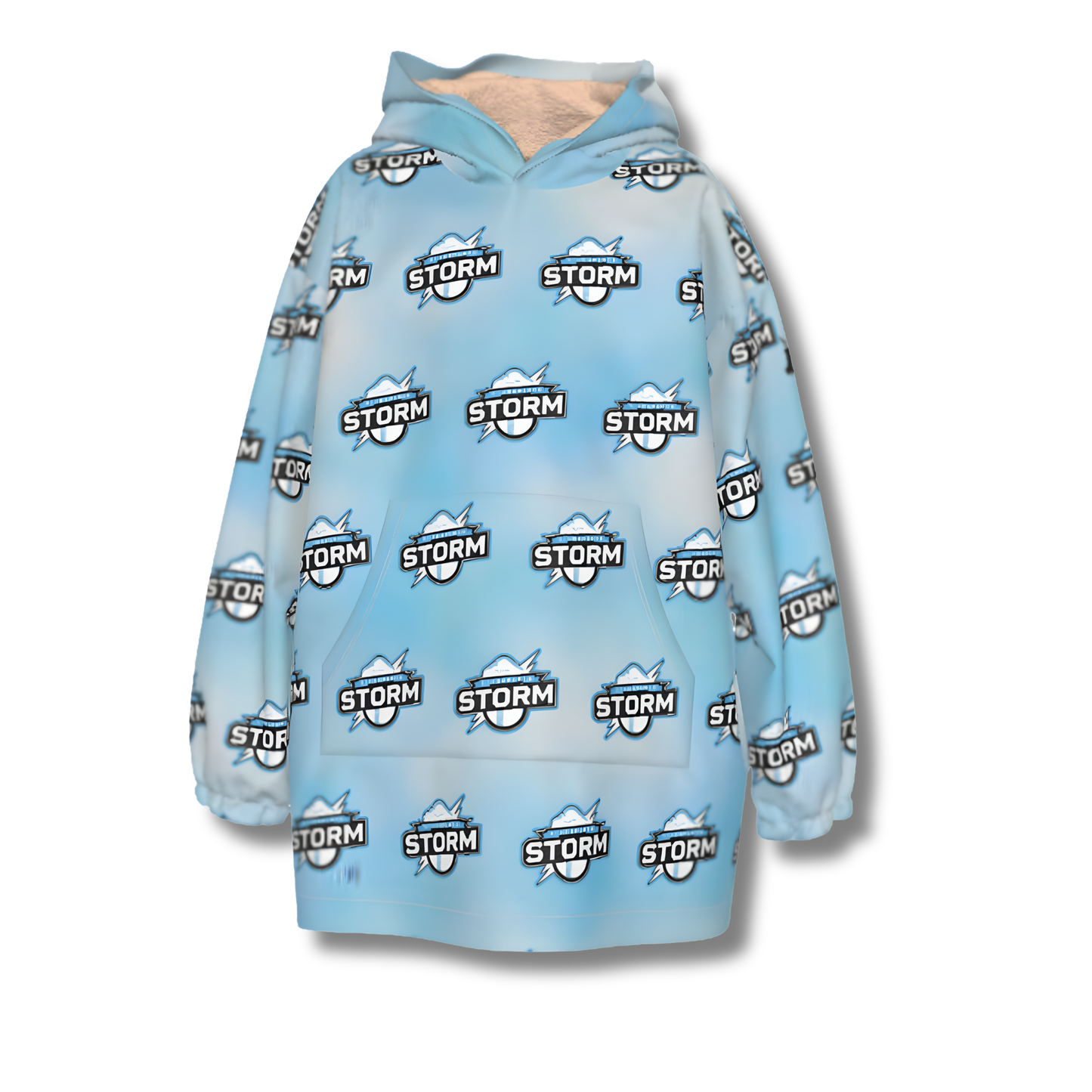 Adult Storm Sherpa Heavy Fleece Hoodie Blanket - Cloud Edition