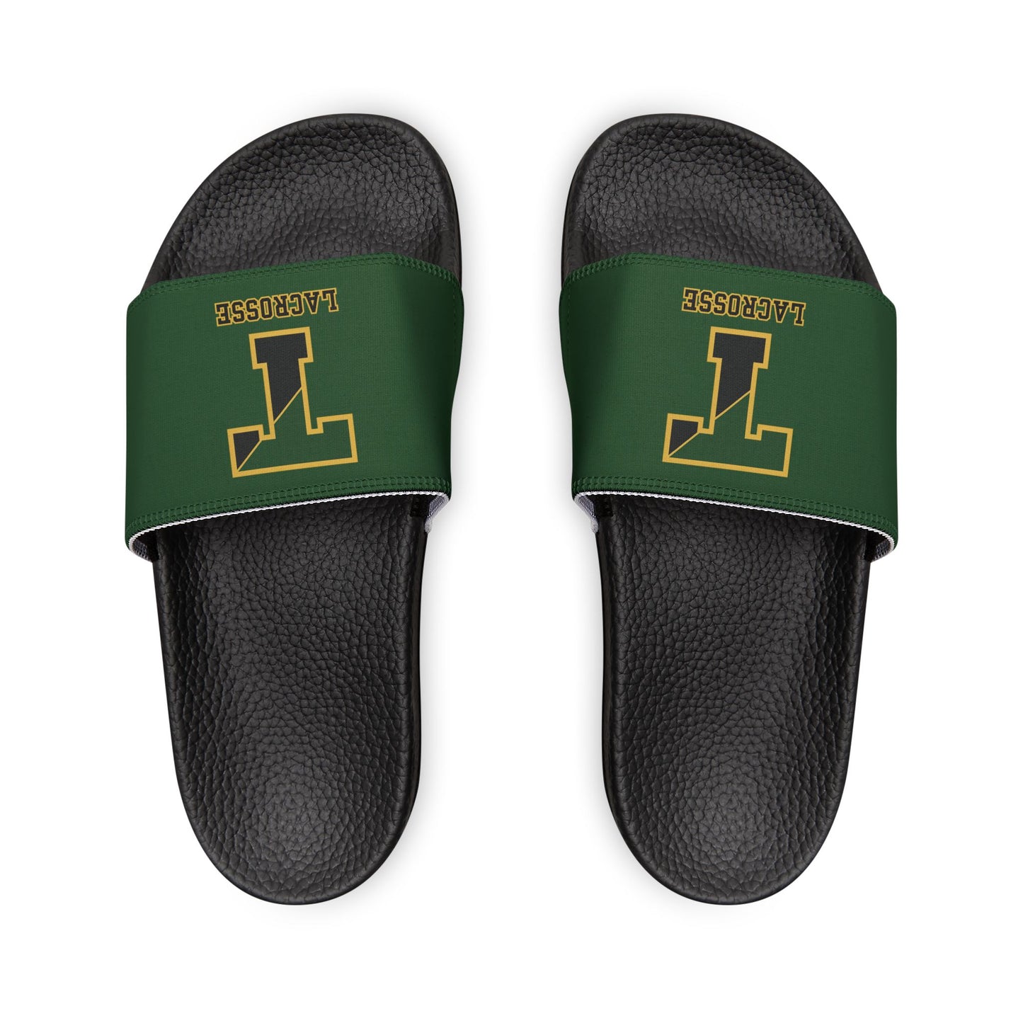 Men's TRYLAX Deco Brand Removable Strap Slides (Green, Personalized)