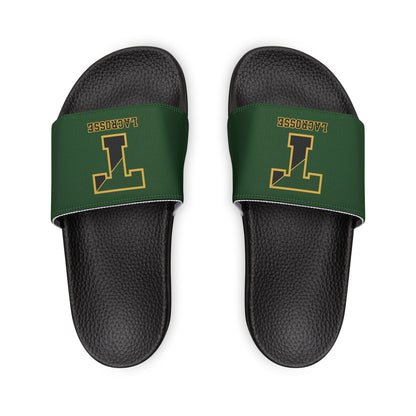 Men's TRYLAX Deco Brand Removable Strap Slides (Green, Personalized)