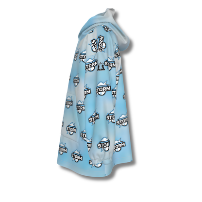 Adult Storm Sherpa Heavy Fleece Hoodie Blanket - Cloud Edition