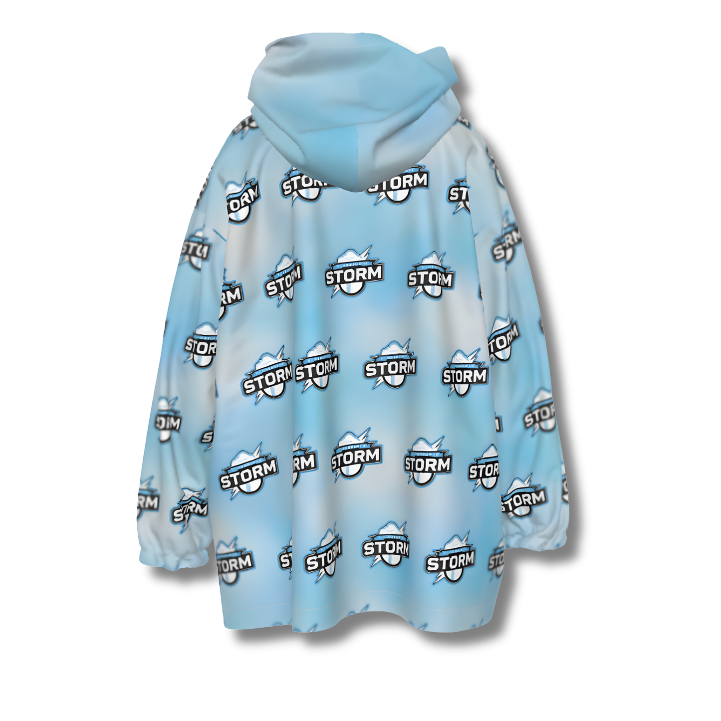 Adult Storm Sherpa Heavy Fleece Hoodie Blanket - Cloud Edition