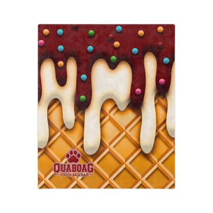 Quaboag Baseball Minky Ice Cream Drip Blanket
