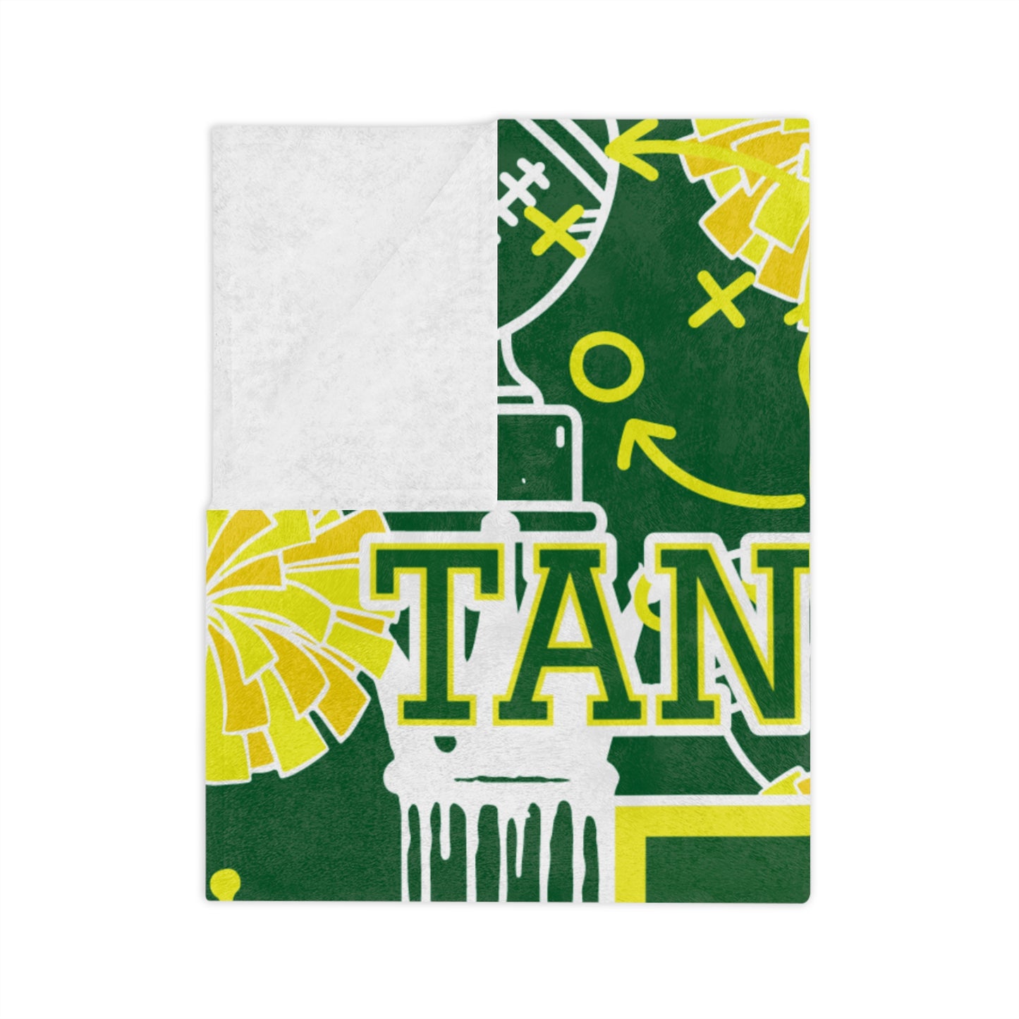 TYFC Minky Plush Blanket - Dripping Crowns Green