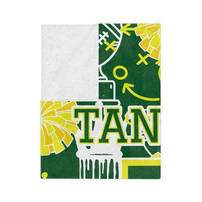 TYFC Minky Plush Blanket - Dripping Crowns Green