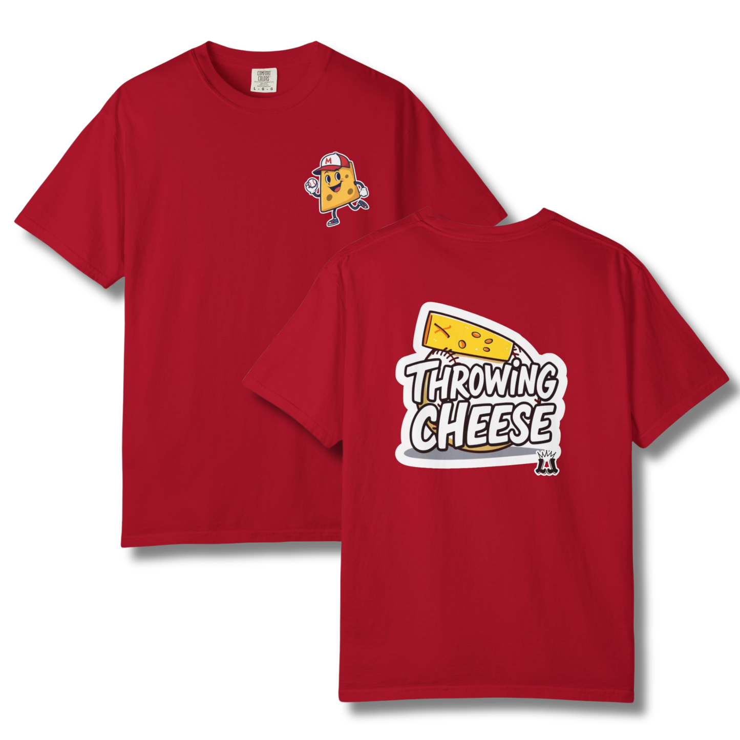 Adult "Throwing Cheese" Baseball Humor T-Shirt - Comfort Colors®