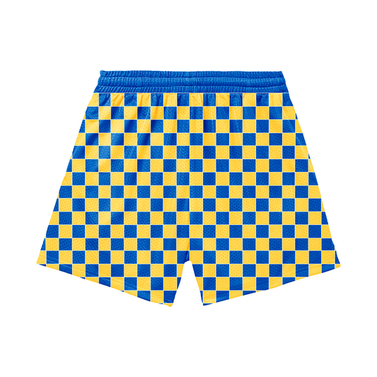 Adult Brimfield Beasts Mesh Shorts - Checkered (with inner liner)