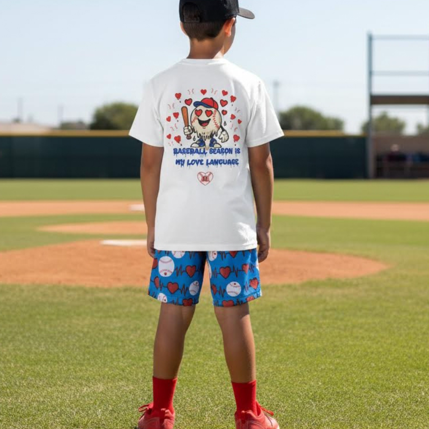 Youth Unisex Baseball Valentine's Sports T-Shirt, Baseball Season is My Love Language