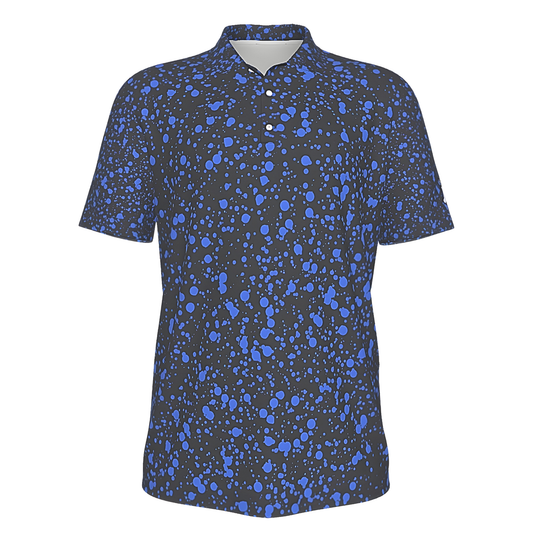 Men's UV Protection Polo Shirt Blue Speckled