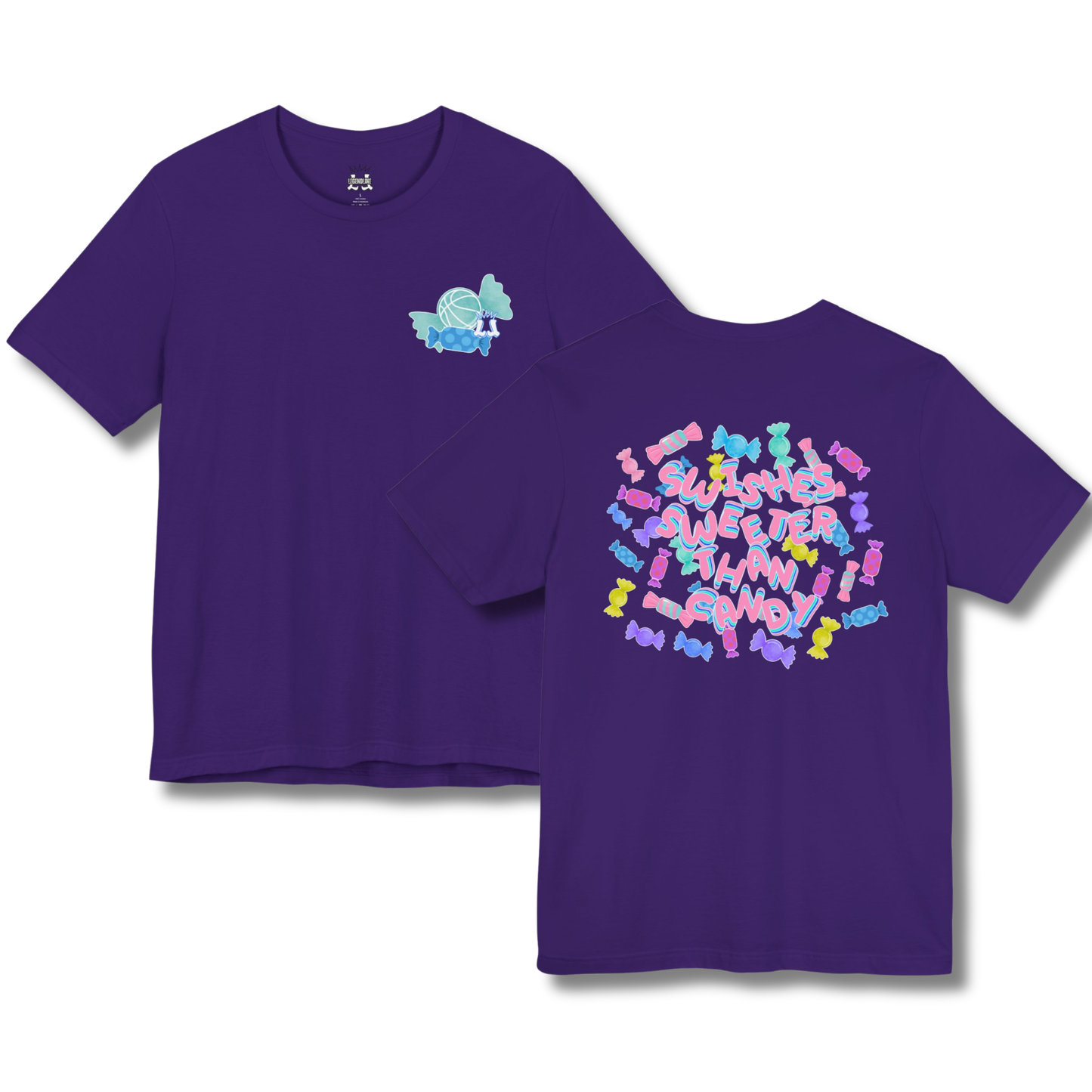 Adult "Swishes Sweeter Than Candy" Basketball T-Shirt