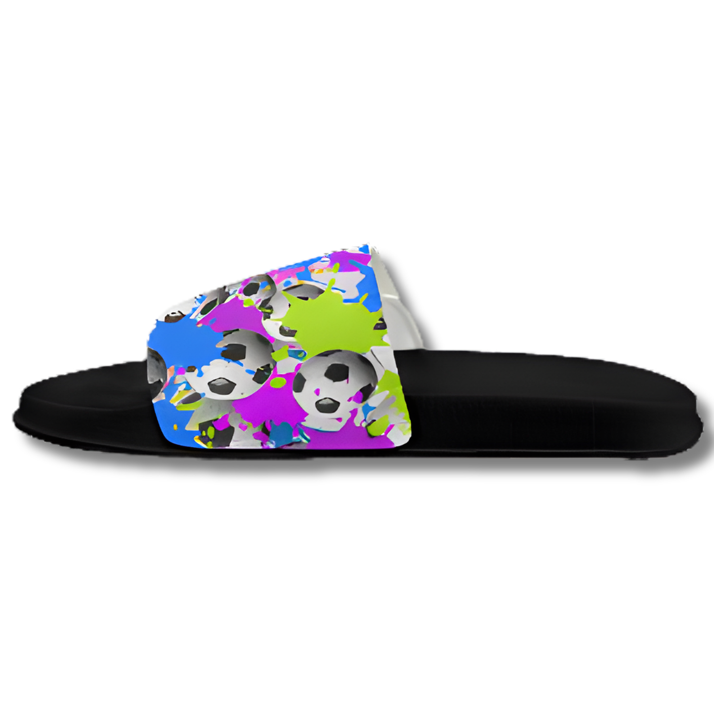 Women's Soccer Slides, Sandals, Paint Splash Design
