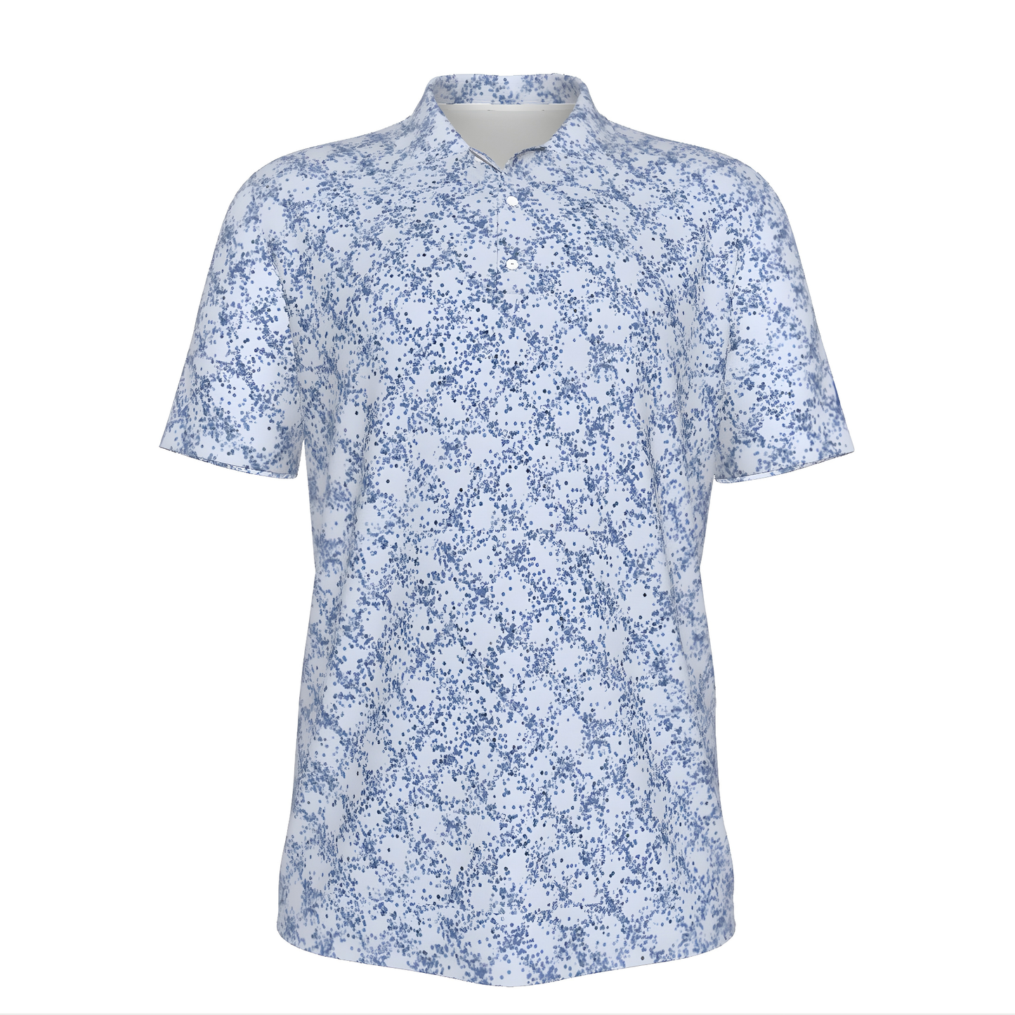 Men's Blue Speckled UV Protection Casual Golf Shirt