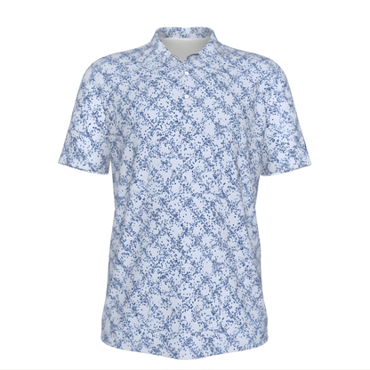 Men's Blue Speckled UV Protection Casual Golf Shirt