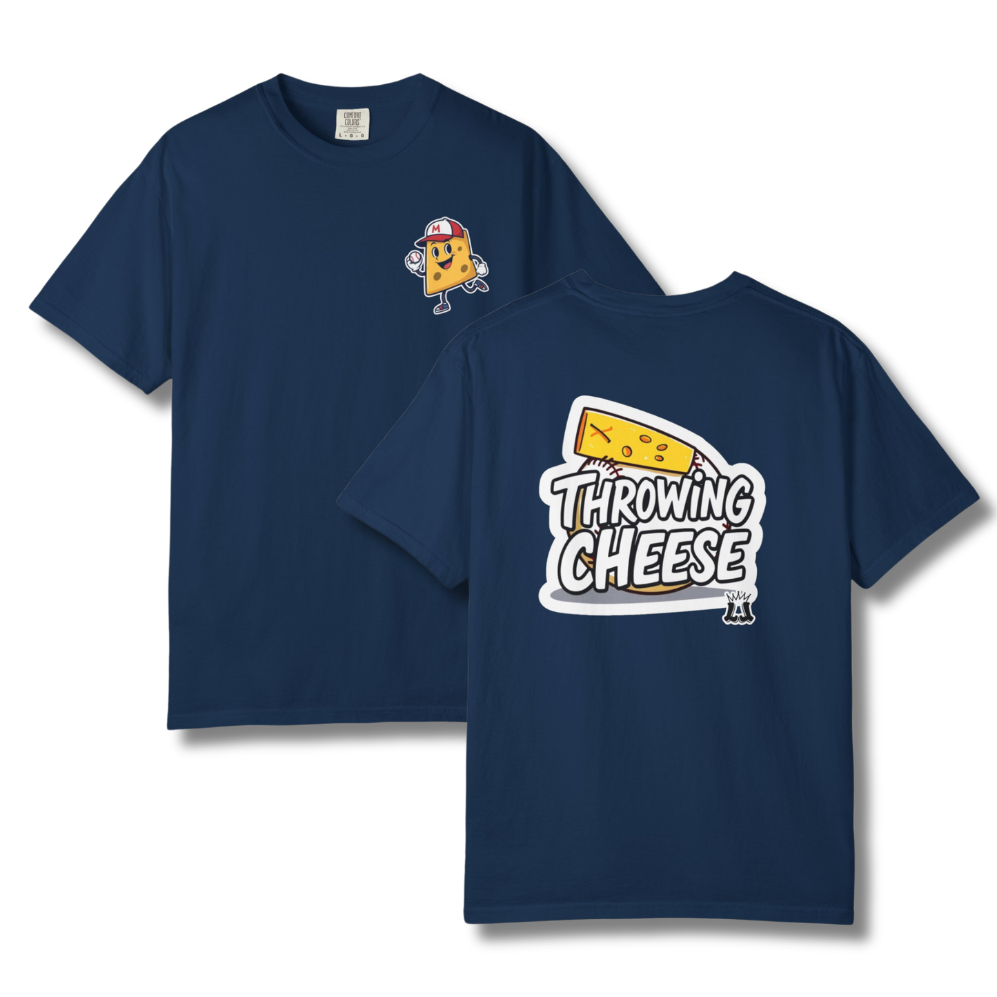 Adult "Throwing Cheese" Baseball Humor T-Shirt - Comfort Colors®