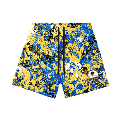Adult Brimfield Beasts Mesh Shorts - Paint Splatter (with inner liner)