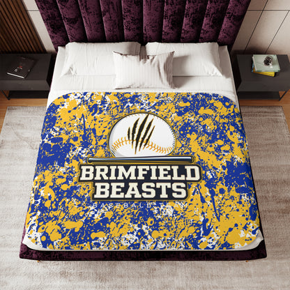 Brimfield Beasts Little League Sherpa Blanket - Paint Splatter
