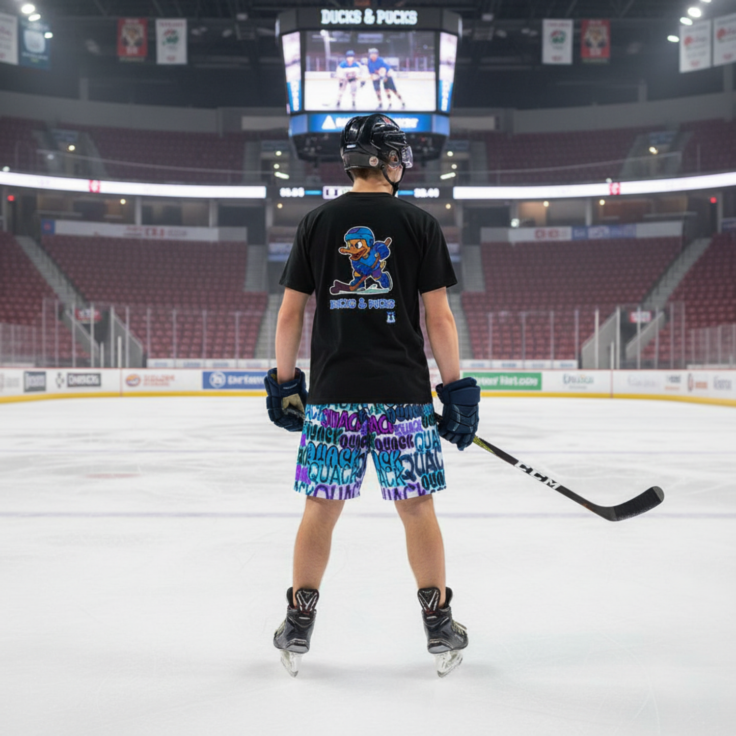 All-Over Print Adult Hockey Print Shorts